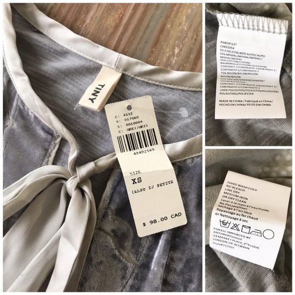 Anthropologie TINY Brand Marbella Burnout Sheer Velvet T-Shirt Blouse NWT - Picture 6 of 7